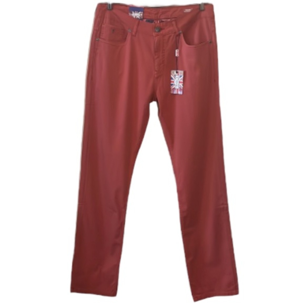 7 Downie St. Red Chelsea Mid-Rise Straight Jeans Size 34